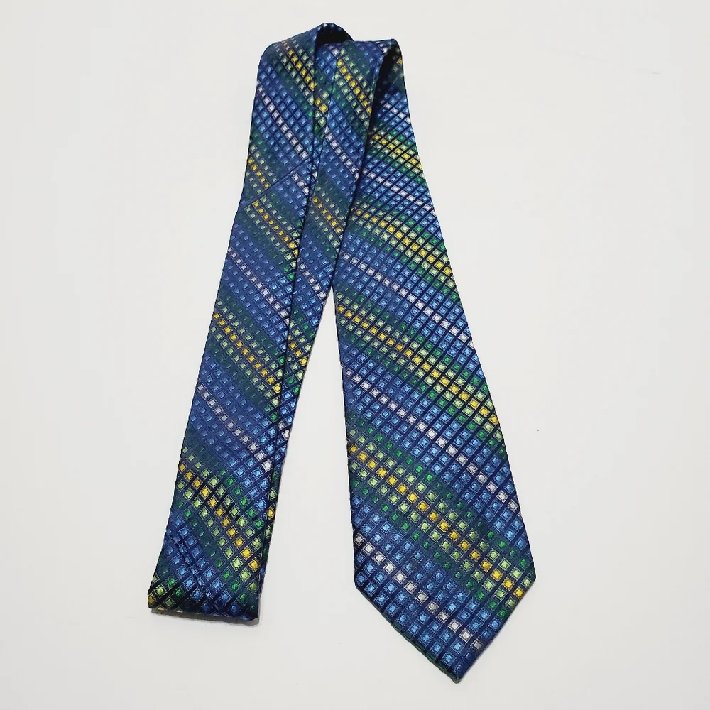 Joseph Abboud Necktie Multicolor Geometric Stripe Pattern Teen's Silk Neck Tie